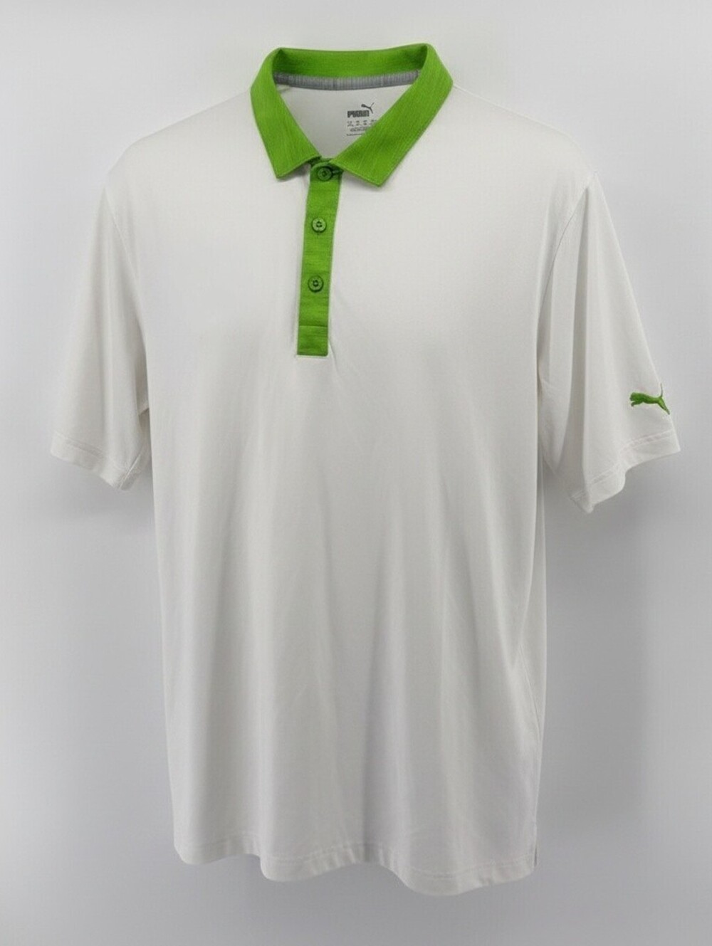 Puma Men's Patron Tequila Collared Shirt Green Collar White Shirt Size XXL